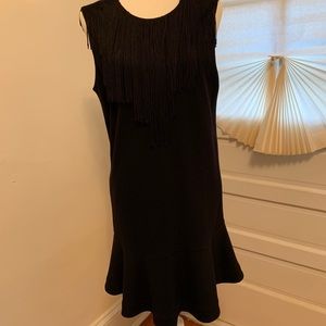 Little Black Dress w Fringe at Neckline